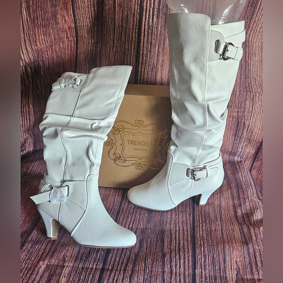 NWT TOP Moda 55 White Slouch Boots - Picture 3 of 10